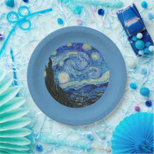 Assiettes En Carton Nuit étoilée par van Gogh Plaques de papier