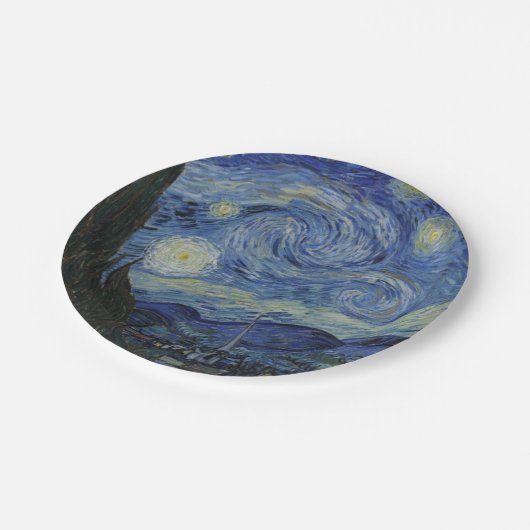 Assiettes En Carton Nuit étoilée par Vincent Van Gogh (Angle)