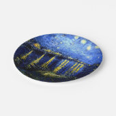 Assiettes En Carton Nuit étoilée sur le Rhône, art Van Gogh (Angle)