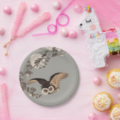 Assiettes En Carton Nuit Japonaise Chouette Lune Bois Coupe Flying Nig (Fête)