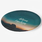Assiettes En Carton Nuit moderne Sky Mountain Galaxy Sunrise Mariage (Angle)
