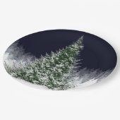 Assiettes En Carton Nuit Silencieuse Neige Couverte Noël Arbre de Noël (Angle)