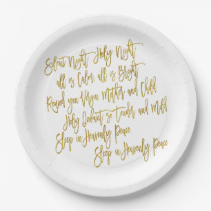 Assiettes En Carton Nuit Silencieuse Noël Carol Lyrics Or Blanc