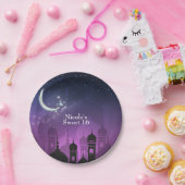 Assiettes En Carton Nuits Arabes Marocaine Violet clair de lune (Fête)