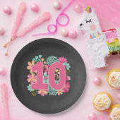 Assiettes En Carton Numéro 10 Anniversaire du dixième anniversaire (Fête)