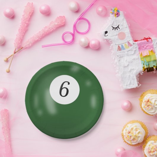 Assiettes En Carton Numéro 6 billiard (Fête)