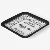 Assiettes En Carton Numéro aléatoire du 85e parti Motif noir/blanc (Angulaire)