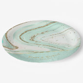 Assiettes En Carton Numéro de référence V2 du Mariage Agate Abstrait82 (Angle)