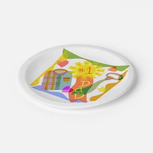Assiettes En Carton Numéro Un papa (Angle)
