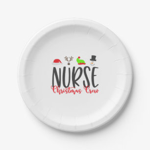 Assiettes En Carton Nurse de Christmas, nurse christmas crew