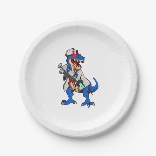 Assiettes En Carton Nurse Dinosaur Nurse (Devant)