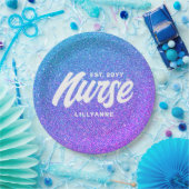 Assiettes En Carton Nurse RN Graduation Blue Purple Parties scintillan (Fête)