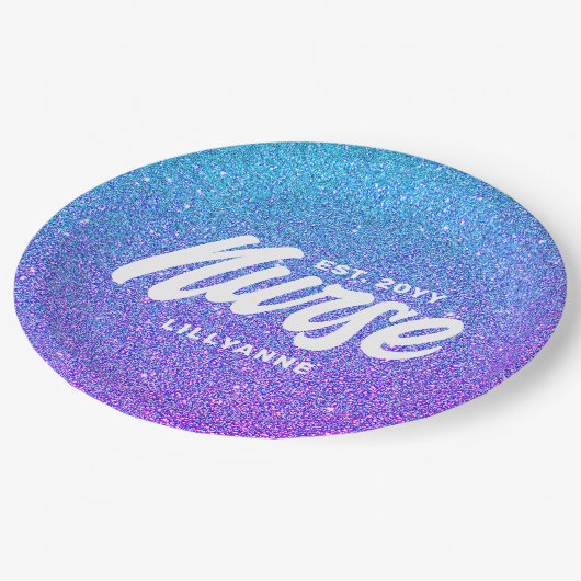 Assiettes En Carton Nurse RN Graduation Blue Purple Parties scintillan (Angle)