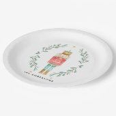 Assiettes En Carton Nutcracker aquarelle botanique mignon Pos de Noël (Angle)