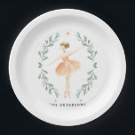 Assiettes En Carton Nutcracker aquarelle botanique mignon Pos de Noël<br><div class="desc">Nutcracker aquarelle botanique mignon Noël festif design</div>