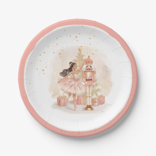 Assiettes En Carton Nutcracker Ballerina Christmas (Devant)