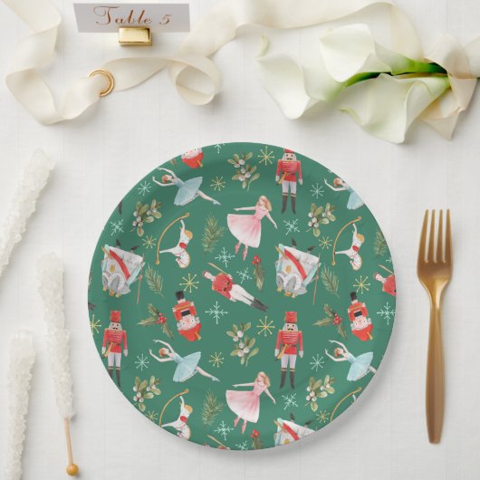 Assiettes En Carton Nutcracker Ballerina Noël (Mariage)