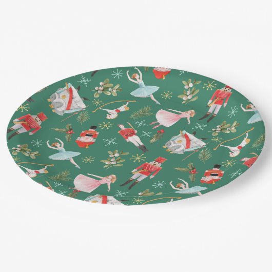 Assiettes En Carton Nutcracker Ballerina Noël (Angle)