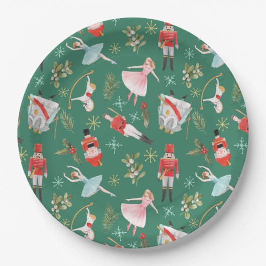Assiettes En Carton Nutcracker Ballerina Noël (Devant)
