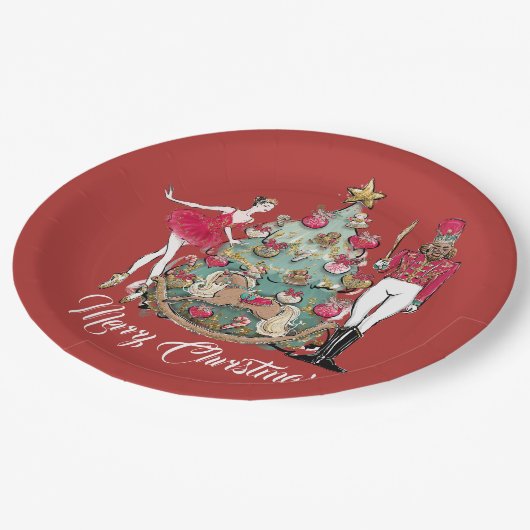 Assiettes En Carton Nutcracker Ballet Dancer Noël (Angle)