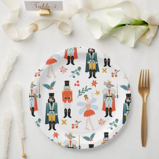 Assiettes En Carton Nutcracker Ballet Noël (Mariage)