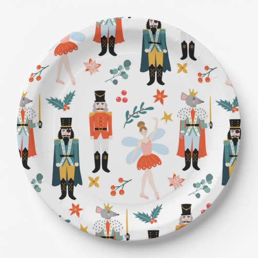 Assiettes En Carton Nutcracker Ballet Noël (Devant)