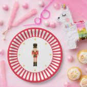 Assiettes En Carton Nutcracker Christmas Plate Red and White (Fête)