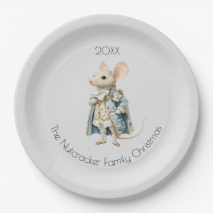 Assiettes En Carton Nutcracker de Noël Souris King Aquarelle