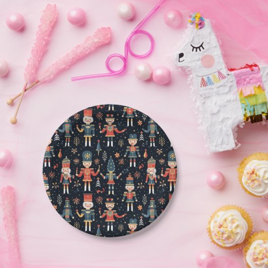 Assiettes En Carton Nutcracker Elegance Festive Motif Collection (Fête)