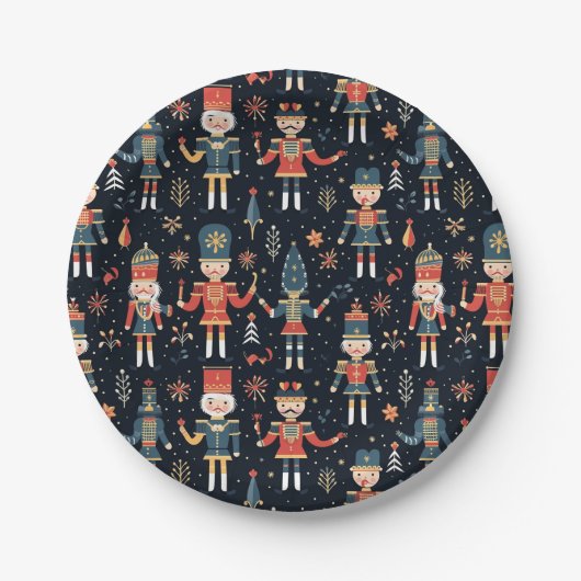 Assiettes En Carton Nutcracker Elegance Festive Motif Collection (Devant)