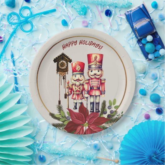 Assiettes En Carton Nutcracker Happy Holidays Cuckoo Salutations (Fête)