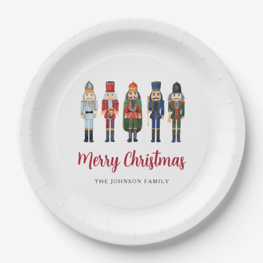 Assiettes En Carton Nutcracker mignon Joyeux Noël (Devant)