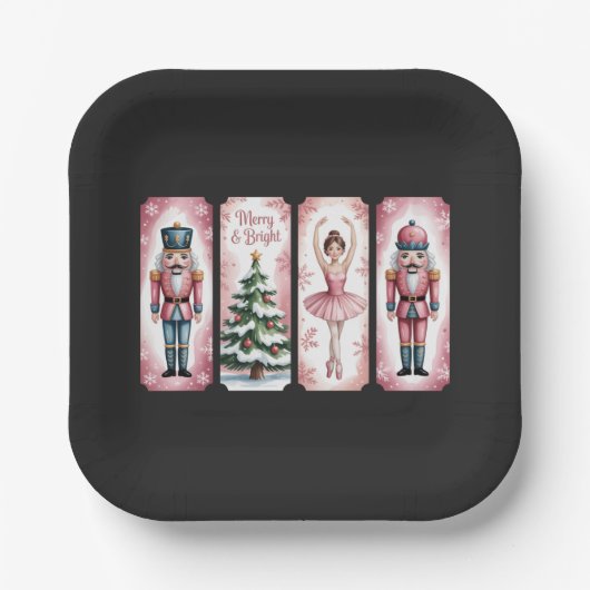 Assiettes En Carton Nutcracker Noël Fête de Noël cadeaux Festif (Recto)