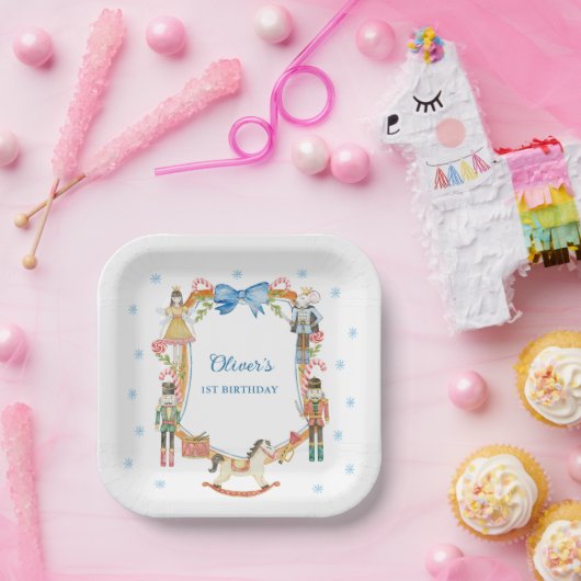 Assiettes En Carton Nutcracker Noël Garçon 1er anniversaire (Fête)