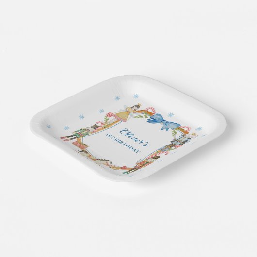 Assiettes En Carton Nutcracker Noël Garçon 1er anniversaire (Angulaire)