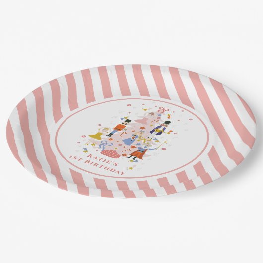Assiettes En Carton Nutcracker Pink Christmas Tree Anniversaire (Angle)