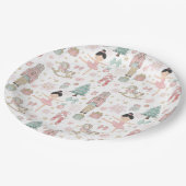 Assiettes En Carton Nutcracker rose Noël Ballet 1er anniversaire (Angle)