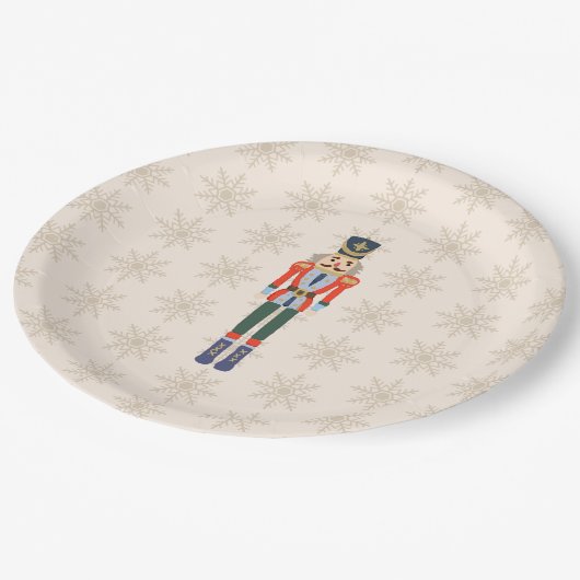 Assiettes En Carton Nutcracker Snowflake Pattern Holiday  (Angle)