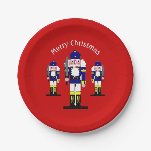 Assiettes En Carton Nutcracker Soldier Ballet Joyeux Noël (Devant)