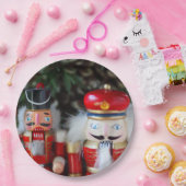 Assiettes En Carton Nutcrackers avec arrière - plan de vacances (Fête)