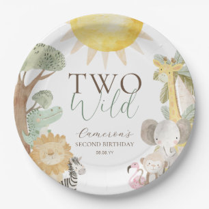 Assiettes En Carton Nyala Safari Animaux Deux Sauvages Deuxième Annive