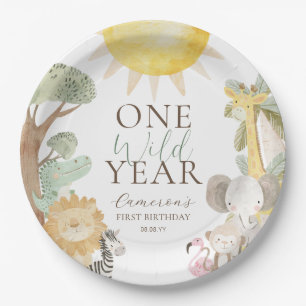 Assiettes En Carton Nyala Safari Animaux Une année sauvage Premier ann