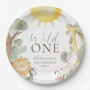 Assiettes En Carton Nyala Safari Animaux Wild Un Premier Anniversaire