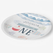 Assiettes En Carton O-fish-ally One Fishing Boy White Birthday (Angle)