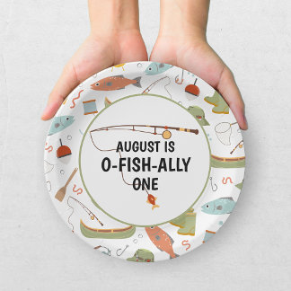 Assiettes En Carton O-Fish-Ally Un Anniversaire de Pêche 1ère Fête d'E