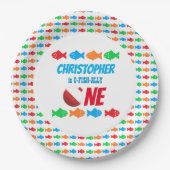 Assiettes En Carton O-Fish-Ally Une pêche 1er anniversaire (Devant)