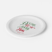 Assiettes En Carton O Venez Laissez-Nous L'Adorer Rouge Vert Élégant (Angle)