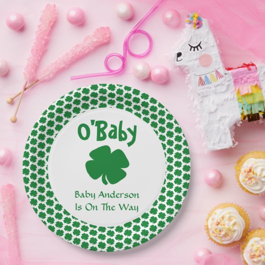 Assiettes En Carton O'Baby St Patrick's Day Baby shower (Fête)