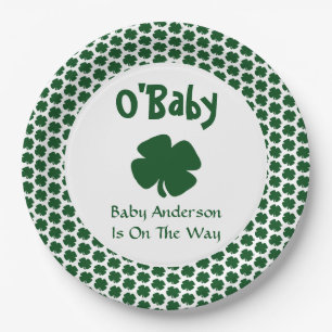 Assiettes En Carton O'Baby St Patrick's Day Plaques de papier Baby sho
