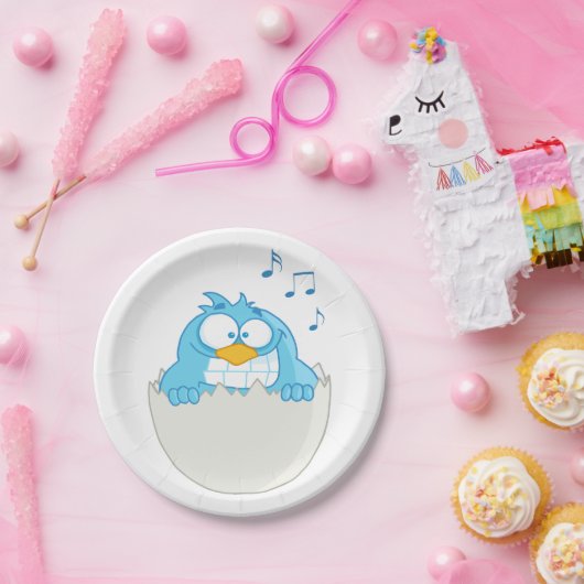 Assiettes En Carton Observation d'oiseaux bleus (Fête)